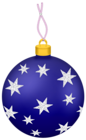Transparent Blue Christmas Ball with Stars Ornament