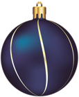 Transparent Blue and Gold Christmas Ball Ornament Clipart