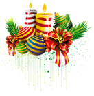 Transparent Christmas Ball and Candles Clipart Picture