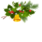 Transparent Christmas Bell Mistletoe and Snowflakes PNG Clipart