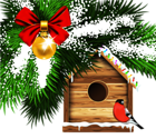 Transparent Christmas Bird House PNG Clipart