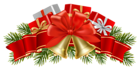 Transparent Christmas Decor with Bells PNG Clipart
