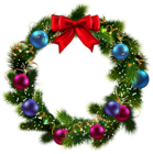 Transparent Christmas Decorated Wreath PNG Clipart