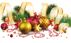 Transparent Christmas Decoration with Gold Bow PNG Picture