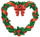 Transparent Christmas Heart Wreath PNG Clipart
