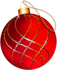 Transparent Christmas Large Red and Gold Ornament Clipart