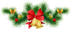 Transparent Christmas Pine Garland with Bells Clipart
