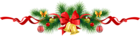 Transparent Christmas Pine Garland with Gold Bells Clipart