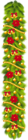 Transparent Christmas Pine Garland with Ornaments Clipart
