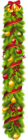 Transparent Christmas Pine Garland with Ornaments PNG Picture