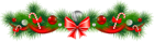 Transparent Christmas Pine Garland with Red Bow PNG Clipart