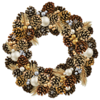 Transparent Christmas Pinecone Wreath with Pearls Clipart