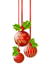 Transparent Christmas Red Ornaments PNG Clipart
