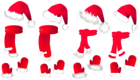 Transparent Christmas Santa Hat and Scarfs Collection PNG Clipart