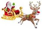 Transparent Christmas Santa and Sledge PNG Clipart