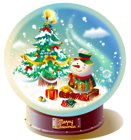 Transparent Christmas Snowglobe with Snowman PNG Picture