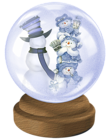 Transparent Christmas Snowglobe with Snowmans Clipart