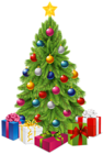 Transparent Christmas Tree with Gift Boxes PNG Picture