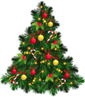 Transparent Christmas Tree with Ornaments PNG Picture
