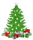 Transparent Christmas Tree with Presents Clipart Picture