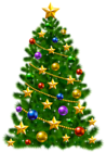 Transparent Christmas Tree with Stars PNG Clipart