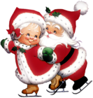 Transparent Cute Mrs Claus and Mr Claus PNG Clipart