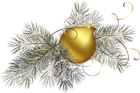Transparent Gold Christmas Ball with Pine PNG Clipart Picture