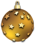 Transparent Gold Christmas Ball with Stars Ornament Clipart