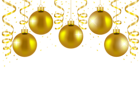 Transparent Gold Christmas Balls Decor PNG Picture