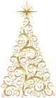 Transparent Gold Deco Christmas Tree Clipart