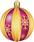 Transparent Gold and Pink Christmas Ball Clipart Picture