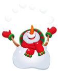 Transparent Happy Snowman PNG Clipart