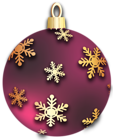 Transparent Red Christmas Ball with Golden Snowflakes Ornament Clipart