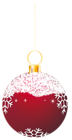 Transparent Red Snowy Christmas Ball Ornament Clipart