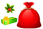 Transparent Santa Bag and Ornaments