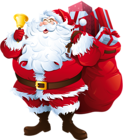 Transparent Santa Claus with Big Bag Clipart
