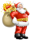 Transparent Santa Claus with Gifts PNG Clipart