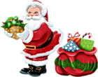 Transparent Santa Claus with Gold Gift PNG Clipart