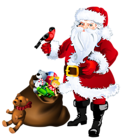 Transparent Santa Claus with Toys Clipart