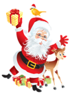 Transparent Santa and Rudolph Deco PNG Clipart