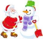 Transparent Santa and Snowman PNG Clipart