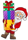 Transparent Santa with Presents PNG Clipart