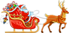Transparent Santa with Sleigh and Deer Clipart