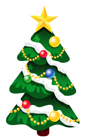 Transparent Snowy Deco Xmas Tree with Star PNG Clipart