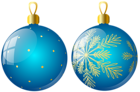 Transparent Two Blue Christmas Balls Ornaments Clipart