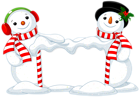 Two Snowman Decor PNG Clipart Image