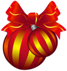 Two Transparent Red and Yellow Christmas Ball PNG Clipart