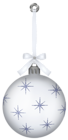 White Hanging Christmas Ball Ornament PNG Clipart