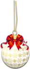 White Transparent Christmas Ball with Red Bow PNG Picture