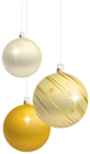 White and Yellow Christmas Balls Decoration PNG Clipart Image